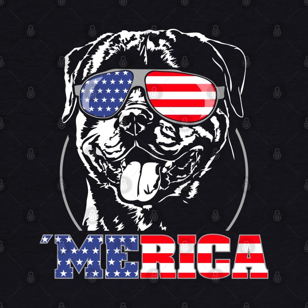 Proud Rottweiler American Flag Merica dog by wilsigns